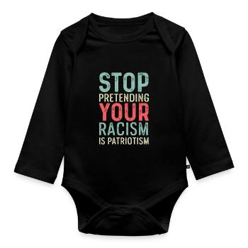 Stop Fooling Peace Advocate Gi - Organic Longsleeve Baby Bodysuit - black - Front