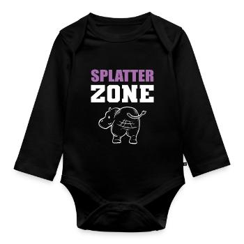Spritzzone Tierbiologe Geschenk - Baby Bio-Langarm-Body - Schwarz - Vorne