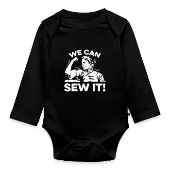 Wir können es nähen Arzt Geschenk - Baby Bio-Langarm-Body - Schwarz - Vorne