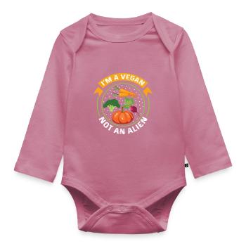 Pas de cadeau de nutritionniste extraterrestre - Body Bébé bio manches longues - mauve - Devant