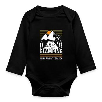 Meine lieblingsjahreszeit Explorer oder Backpacker - Baby Bio-Langarm-Body - Schwarz - Vorne
