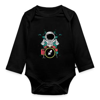 Gift membre du groupe Let’s rock - Body Bébé bio manches longues - noir - Devant