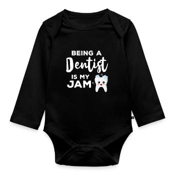 Être une citation dentaire drôle est Mon- - Body Bébé bio manches longues - noir - Devant