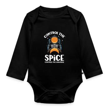 Lustiges Angebot kontrollieren Sie das Gewürz, kon - Baby Bio-Langarm-Body - Schwarz - Vorne