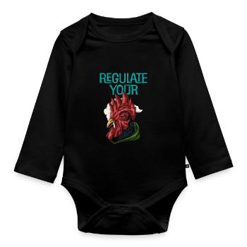 Le féminisme régule votre queue - Body Bébé bio manches longues - noir - Devant