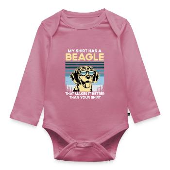 Beagle Whisperer Dog Lovers Puppy Owner Paw - Body Bébé bio manches longues - mauve - Devant