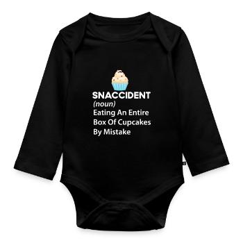 Cupcake Sncicate noun Fairy Cake Pastry Chef Ko - Organic Longsleeve Baby Bodysuit - black - Front