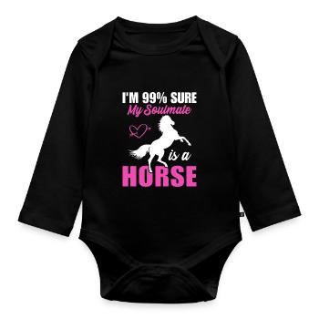 Je suis sûr à 99% que mon âme soeur - Body Bébé bio manches longues - noir - Devant