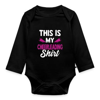 Das ist mein Cheerleading -Shirt - Baby Bio-Langarm-Body - Schwarz - Vorne
