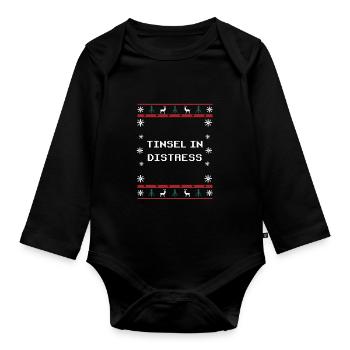 Tinsel in Need Christmas sayings Xmas Quotes Holid - Organic Longsleeve Baby Bodysuit - black - Front