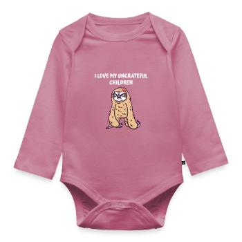 J’aime mes enfants ingrats drôle de mère - Body Bébé bio manches longues - mauve - Devant