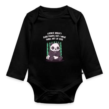 Doesn't look everything, but I made them funny - Organic Longsleeve Baby Bodysuit - black - Front