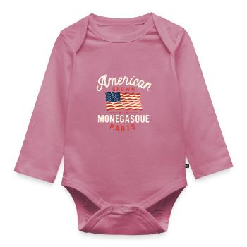 Américains avec Monégasques PartielPatriotique National Nationaux - Body Bébé bio manches longues - mauve - Devant