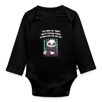 C’est assez d’interaction sociale pour une journée lu - Body Bébé bio manches longues - noir - Devant