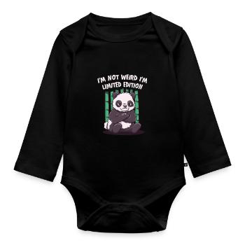 Je ne suis pas bizarre drôle sarcastique Hum - Body Bébé bio manches longues - noir - Devant
