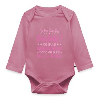 A more than perfect assistant, a dream job - Organic Longsleeve Baby Bodysuit - mauve - Front