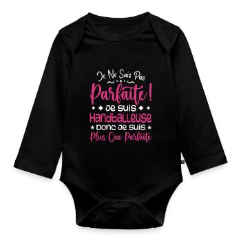 Ein mehr als perfekter Handballer, ein Traumberuf - Baby Bio-Langarm-Body - Schwarz - Vorne