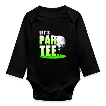 Let's Par Tee Golf Player Golfing Golf Course Golf - Baby Bio-Langarm-Body - Schwarz - Vorne