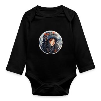 Wintermädchen - Baby Bio-Langarm-Body - Schwarz - Vorne