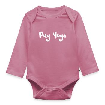 Pug Yoga - Entraînement - Body Bébé bio manches longues - mauve - Devant