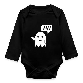 cute ghost - Baby Bio-Langarm-Body - Schwarz - Vorne