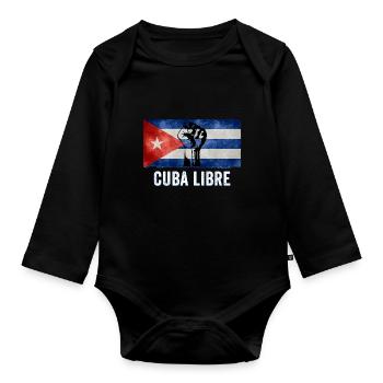 Patria Y Vida - Viva Cuba Libre SOS Cuba - Body Bébé bio manches longues - noir - Devant