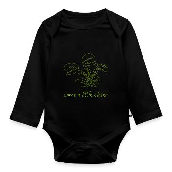 Plante carnivore Halloween Carnivore - Body Bébé bio manches longues - noir - Devant