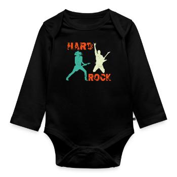 Hard Rock Gitarristen - Baby Bio-Langarm-Body - Schwarz - Vorne