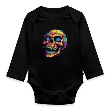 Totenkopf - Baby Bio-Langarm-Body - Schwarz - Vorne