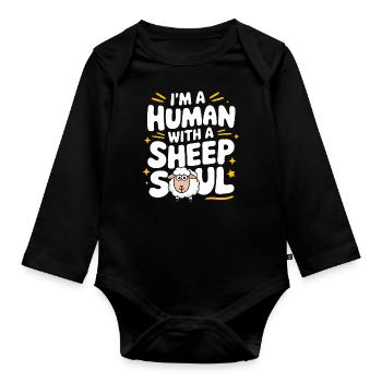 Sheep Sheep Farmer Lamb Farmer - Organic Longsleeve Baby Bodysuit - black - Front