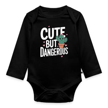 Cactus Cacti Desert Plant - Organic Longsleeve Baby Bodysuit - black - Front