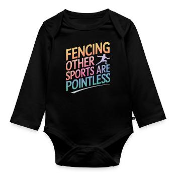 Fencing Fencers - Organic Longsleeve Baby Bodysuit - black - Front