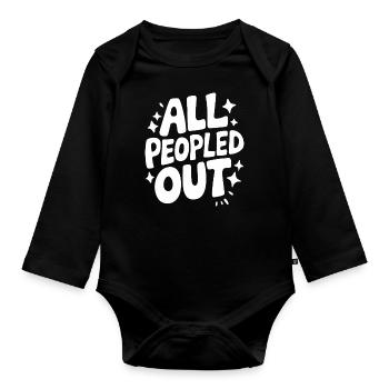 Introvert, antisocial, introvert - Organic Longsleeve Baby Bodysuit - black - Front