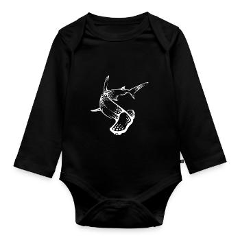 Hammerhead Shark Hai Hammerhai Dive Diving Diver - Baby Bio-Langarm-Body - Schwarz - Vorne