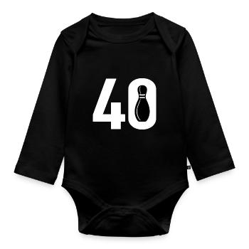40 Bowling Bowler 40 - Body Bébé bio manches longues - noir - Devant