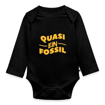 un fossile - Body Bébé bio manches longues - noir - Devant