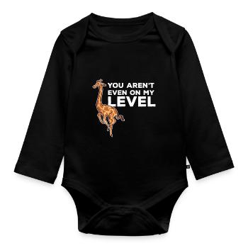 Tu n’es même pas à mon niveau drôle Gira - Body Bébé bio manches longues - noir - Devant