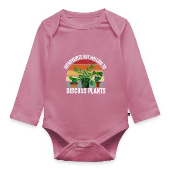 Citation drôle introvertie mais prête à planter - Body Bébé bio manches longues - mauve - Devant