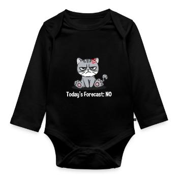Nowadays predicts no sarcastic lust - Organic Longsleeve Baby Bodysuit - black - Front