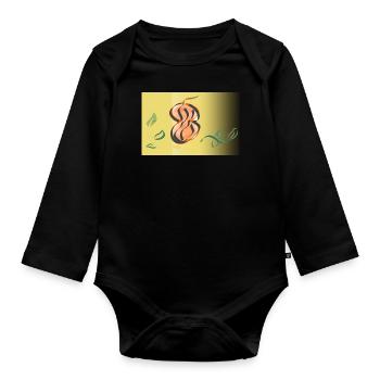 Pumpkin - Organic Longsleeve Baby Bodysuit - black - Front