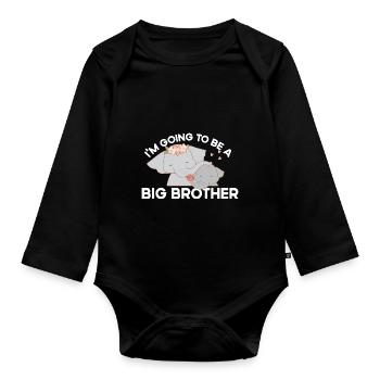 I'm going to have a Big Brother Elephant gender - Organic Longsleeve Baby Bodysuit - black - Front