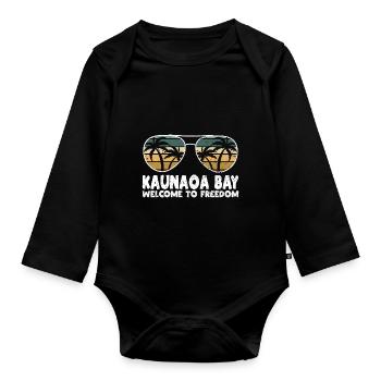 Kaunaoa Bay Bienvenue à Freedom Permission - Body Bébé bio manches longues - noir - Devant