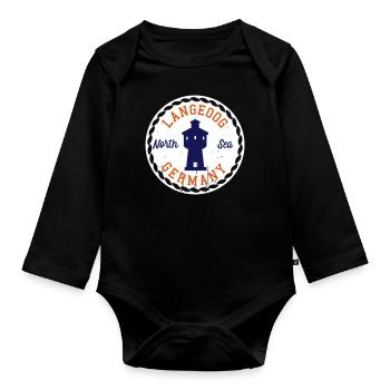 Langeoog North Sea Sea château d’eau cadeau - Body Bébé bio manches longues - noir - Devant