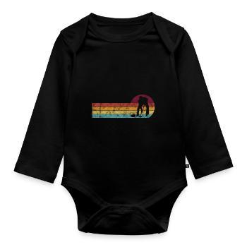 Curling sur glace Curling Retro Cadeau - Body Bébé bio manches longues - noir - Devant