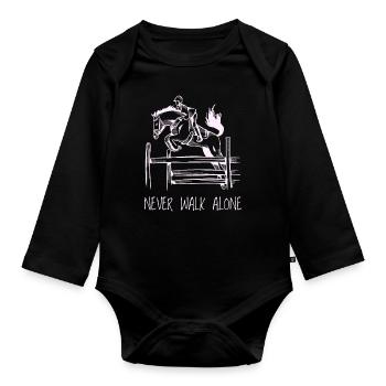 Amateur de chevaux cheval le sport équestre - Body Bébé bio manches longues - noir - Devant