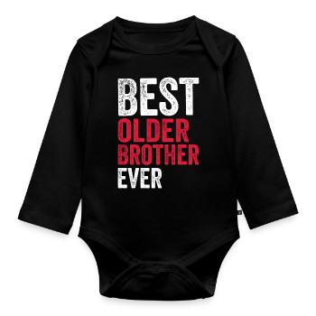 meilleur frère aîné - Body Bébé bio manches longues - noir - Devant