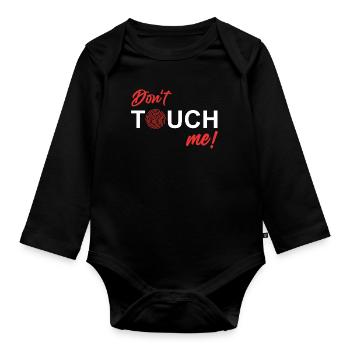 Ne me touchez pas - Empreinte digitale - Body Bébé bio manches longues - noir - Devant