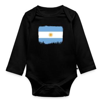 Argentina Flag South America Argentine Flag - Organic Longsleeve Baby Bodysuit - black - Front