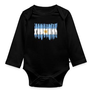Argentina Flag South America Argentine Flag - Organic Longsleeve Baby Bodysuit - black - Front