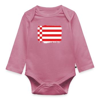 Bremen Flagge Bremer Fahne - Baby Bio-Langarm-Body - Mauve - Vorne